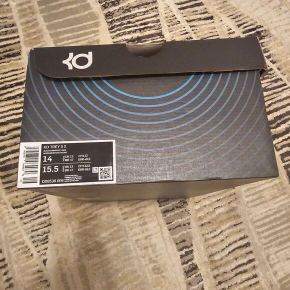 NIB Size 14 Nike KD Trey 5 X University Red Black Basketball Shoes - Picture 3 of 7